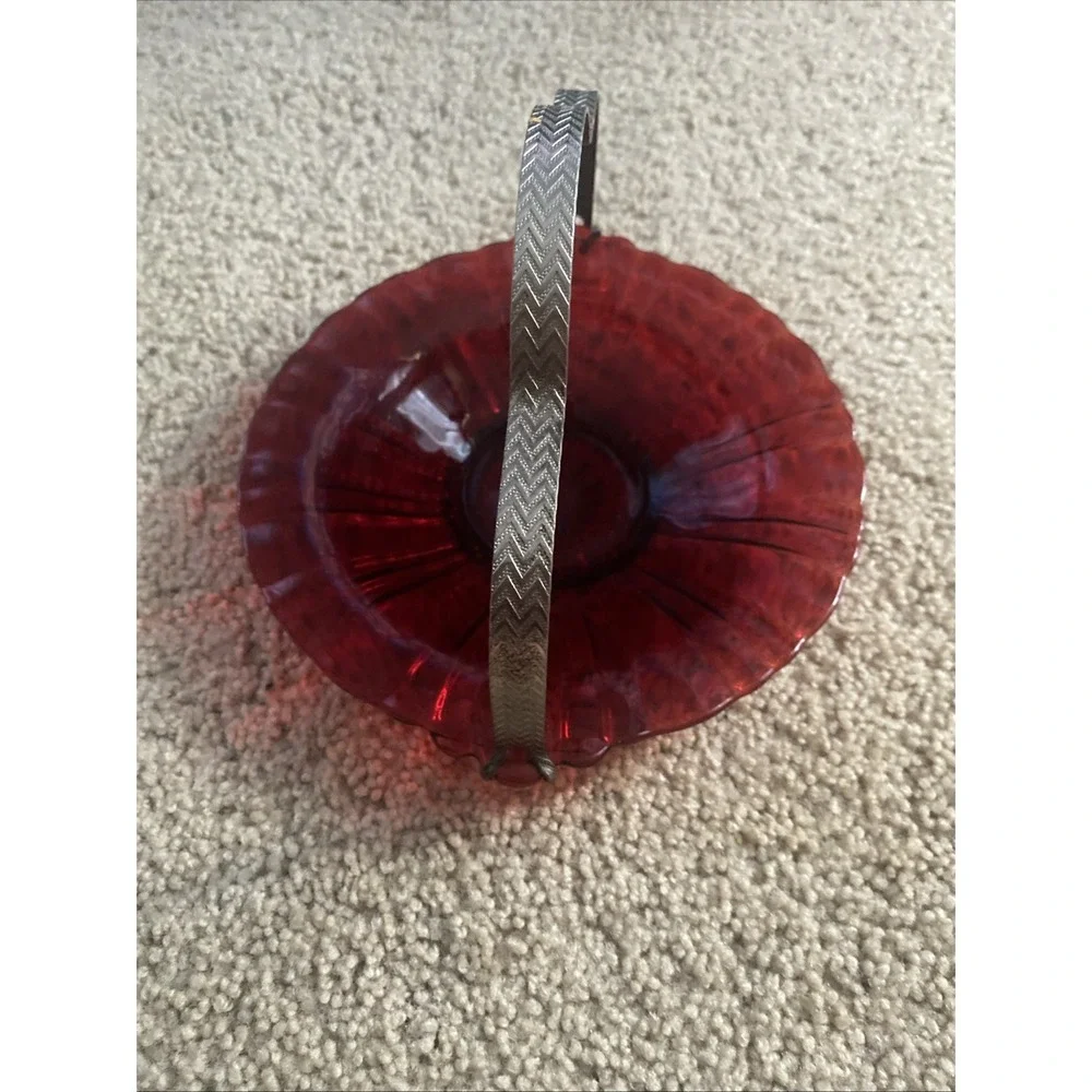VTG Anchor Hocking Depression Ruby Glass  8